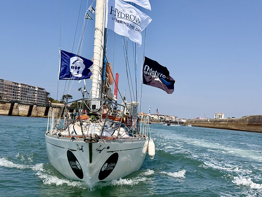 Un concurrent lors du prologue de la Golden Globe Race 2026