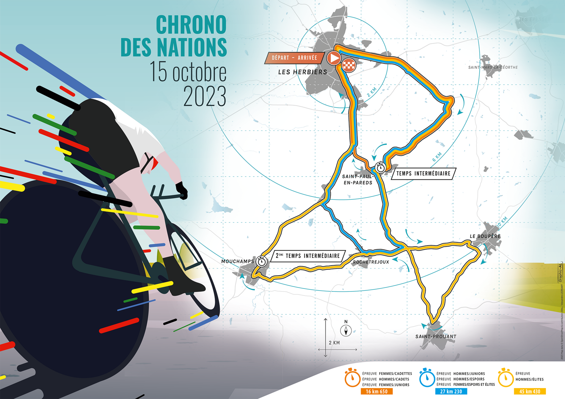 La carte des différents parcours du Chrono des nations