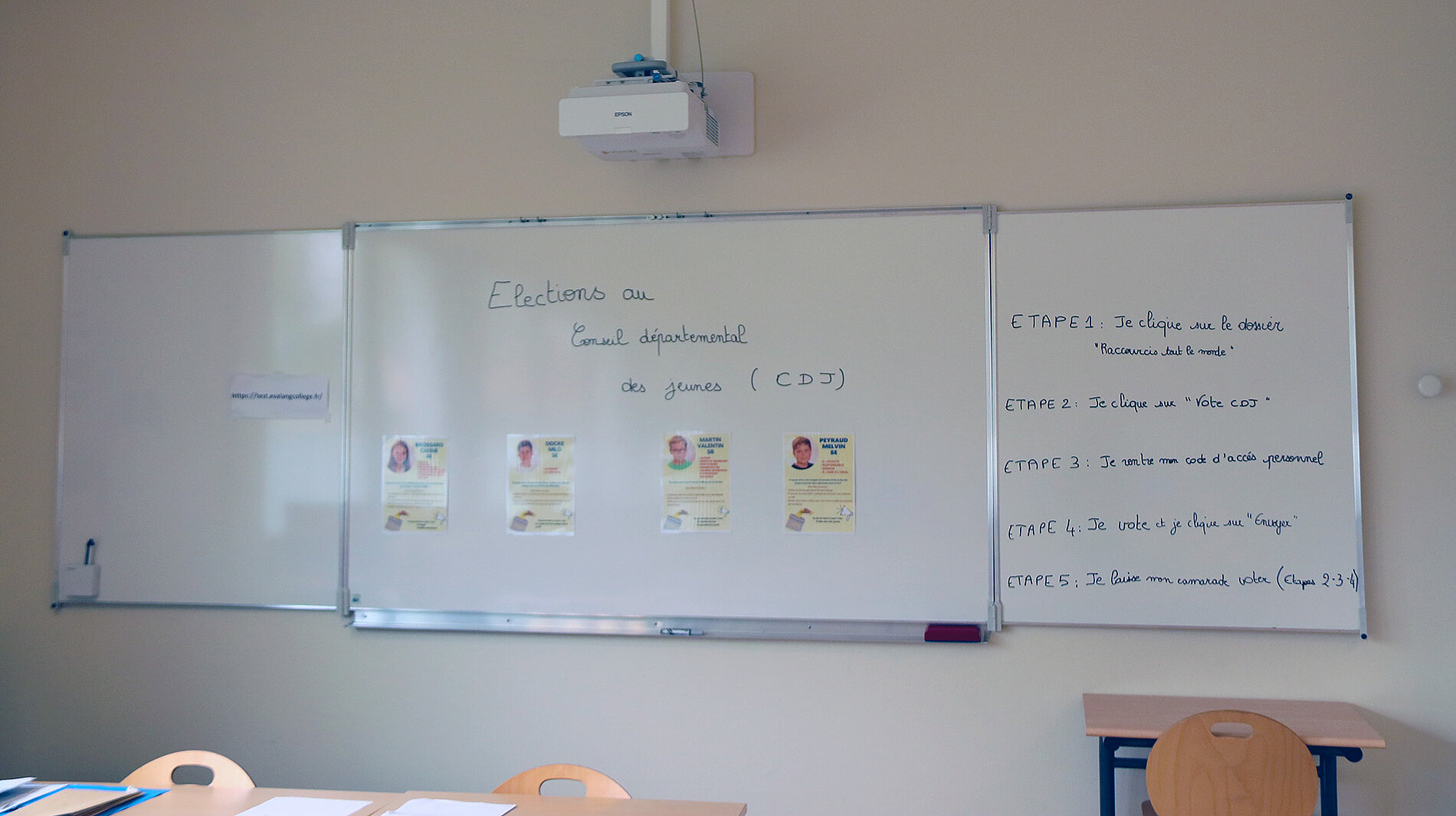 Affiche des élèves candidats pour le CDJ au collège Alexandre Soljenitsyne à Aizenay