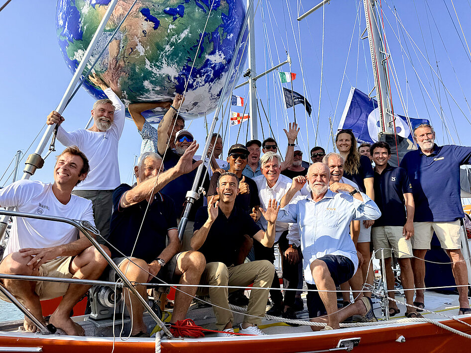 Les skippers engagés aux côtés de Nicolas Chénéchaud, maire des Sables-d'Olonne
