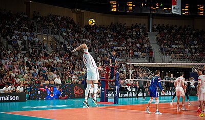 L'équipe de France masculine de volley au Vendéspace en 2024