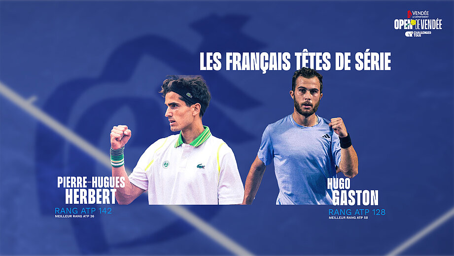 Hugo Gaston et Pierre-Hugues Herbert seront particulièrement attendus Hugo Gaston et Pierre-Hugues Herbert seront particulièrement attendus