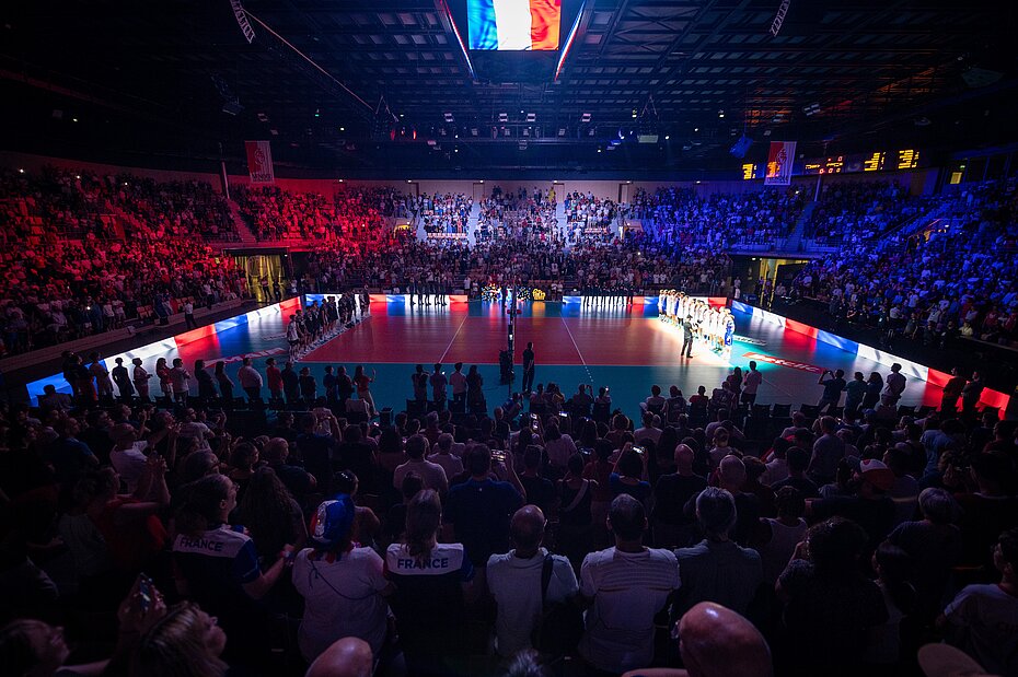 L'équipe de France masculine de volley au Vendéspace en 2024