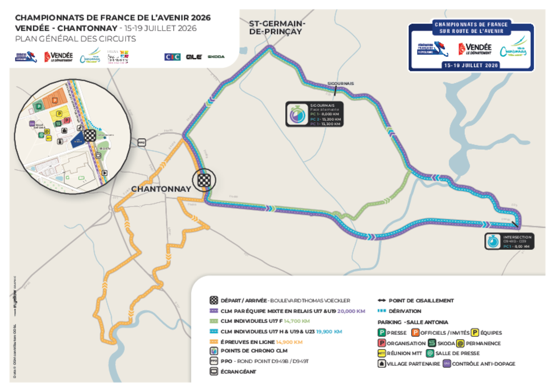 Parcours Championnats de France de l'Avenir cyclisme 2026 Chantonnay