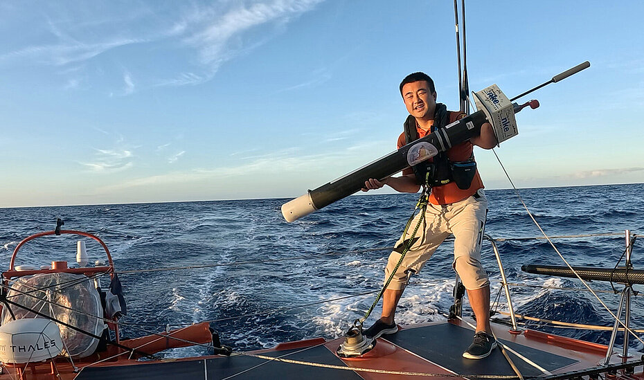 Jingkun Xu a récolté des données scientifiques comme 24 autres skippers