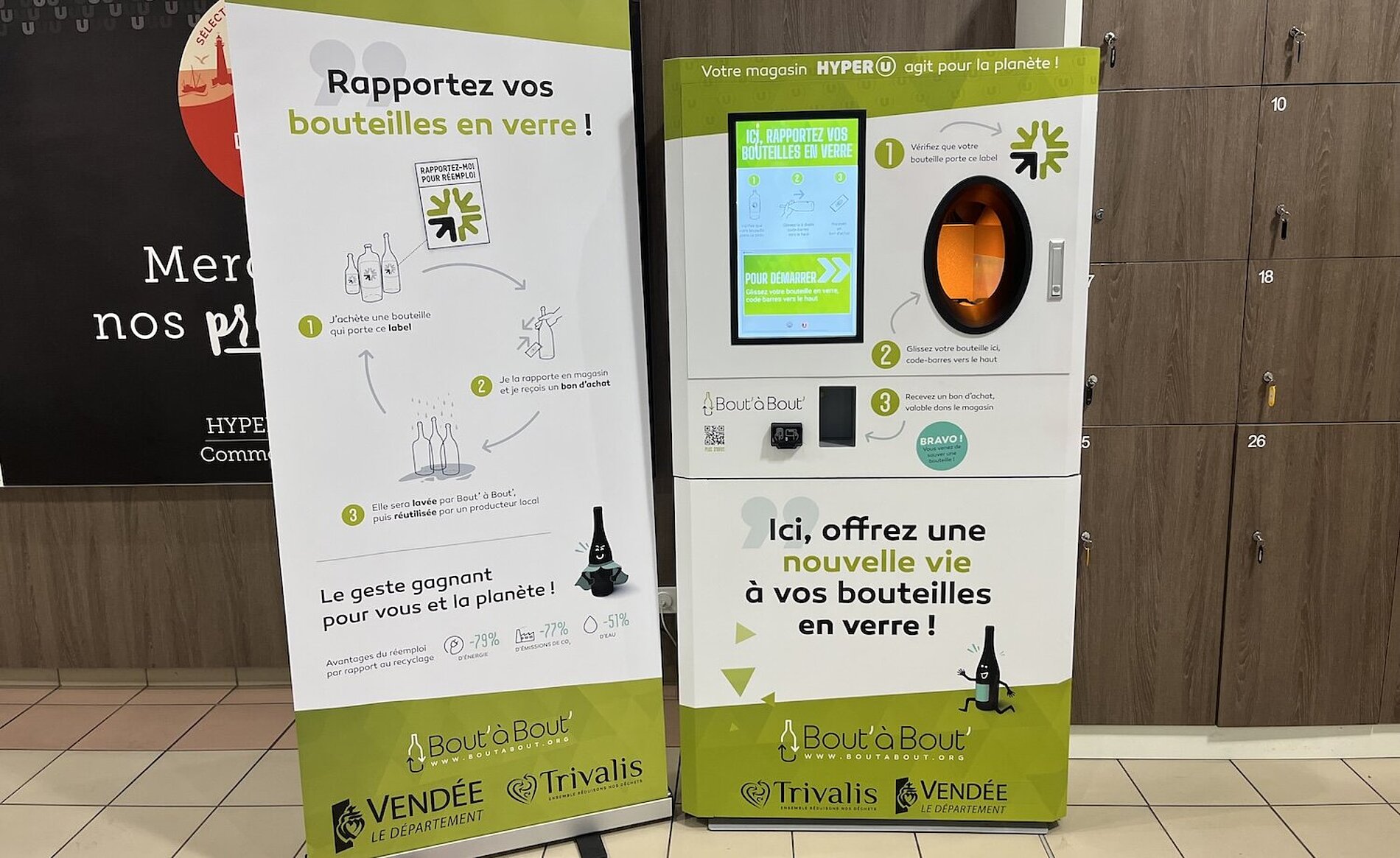 Point de collecte de bouteilles