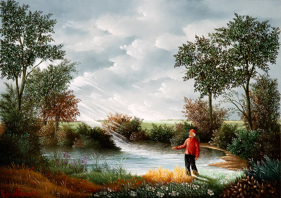 "Seul, Regard vers la Lumière", une peinture réalisée par Raphaël Toussaint