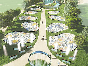 maquette de l'espace Jeux d'eau lors des Floralies Internationales - Nantes de 2024