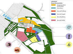 Maquette du plan global du Logis de la Chabotterie lors des Floralies Internationales - Nantes de 2024