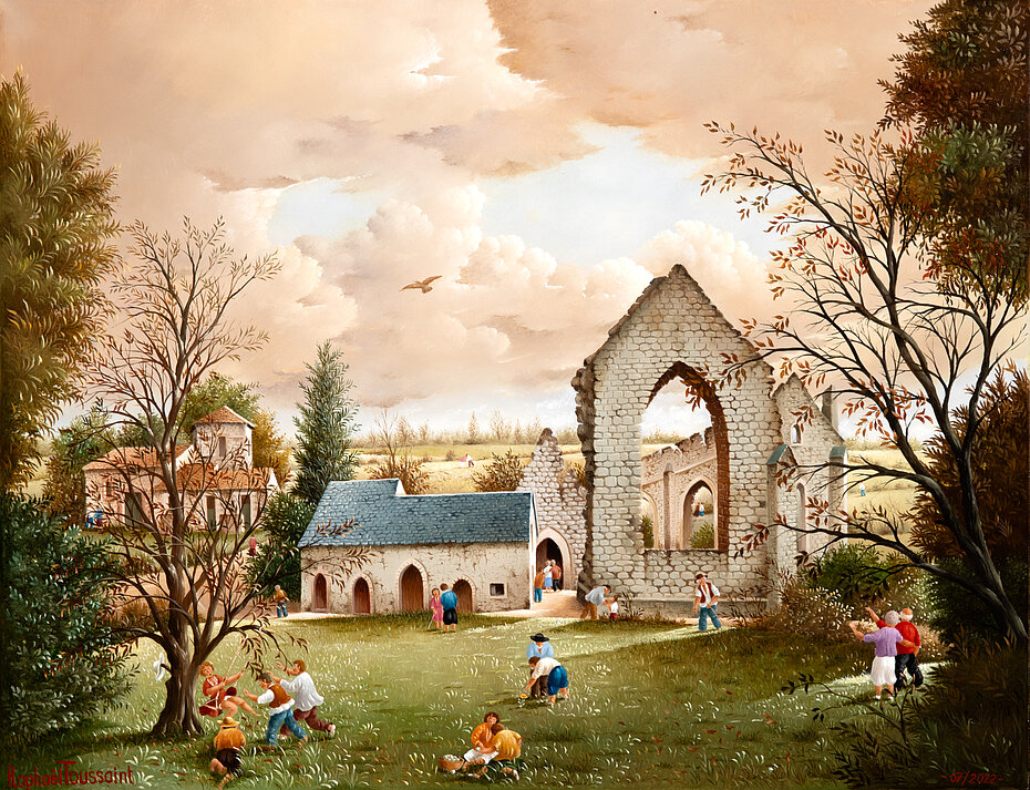 "L’Abbaye de L’Île-Chauvet- Le jeu de l'Escapolette" 2022, par Raphaël Toussaint