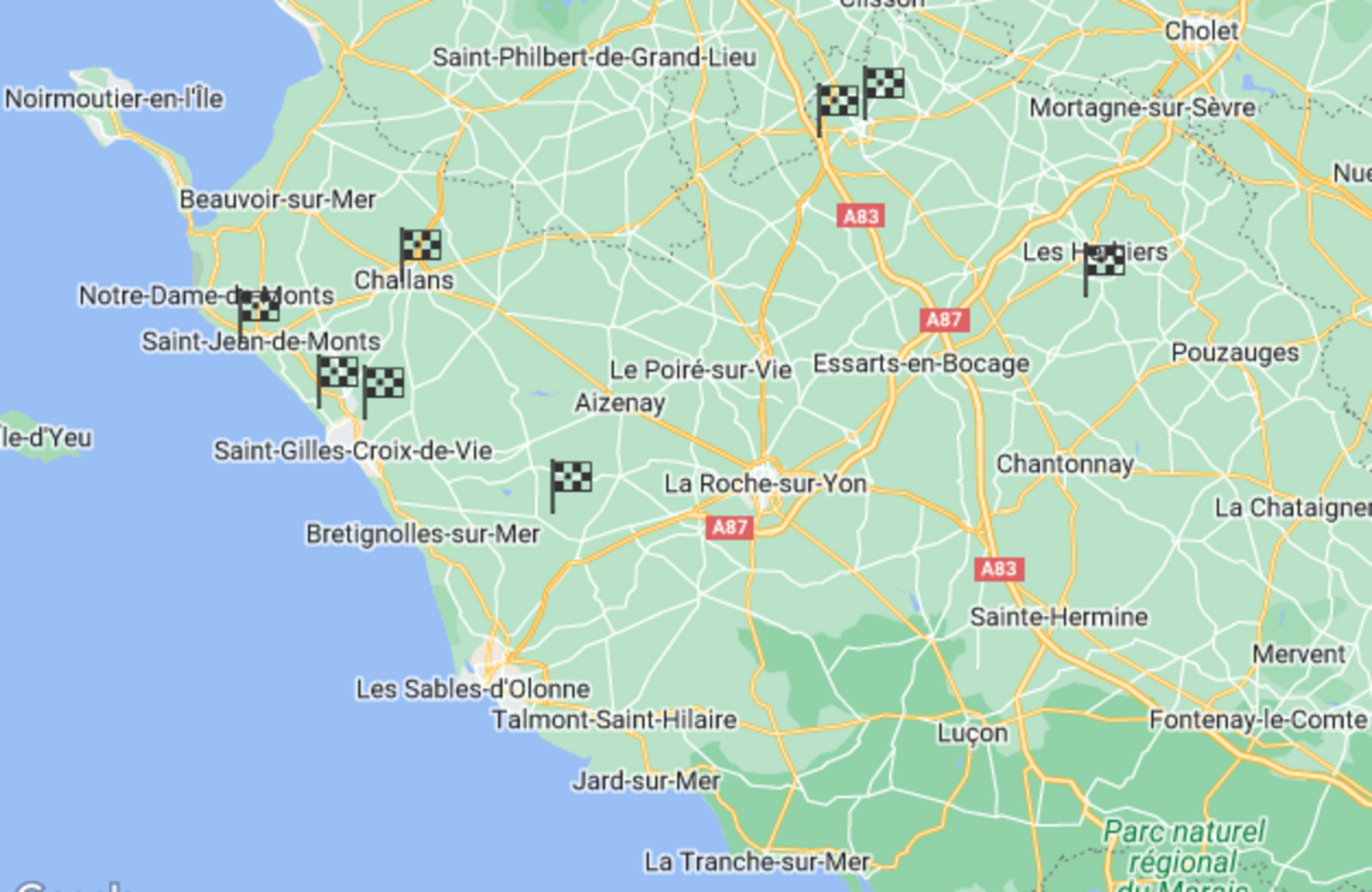 Parcours de cette 32e édition du Circuit des Plages, en 2023