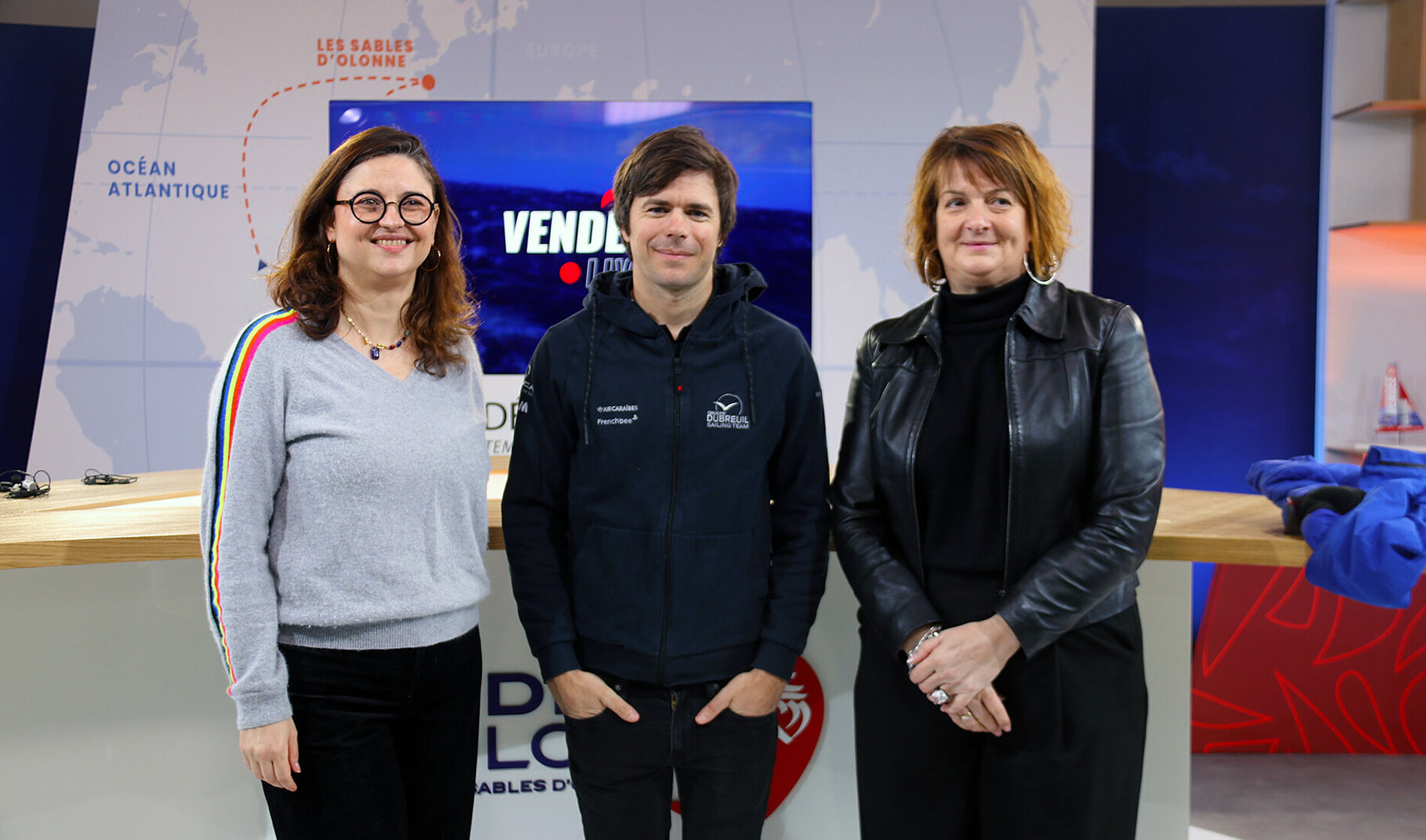 Bérengère Soulard en compagnie de Sébastien Simon et Camille Laurans