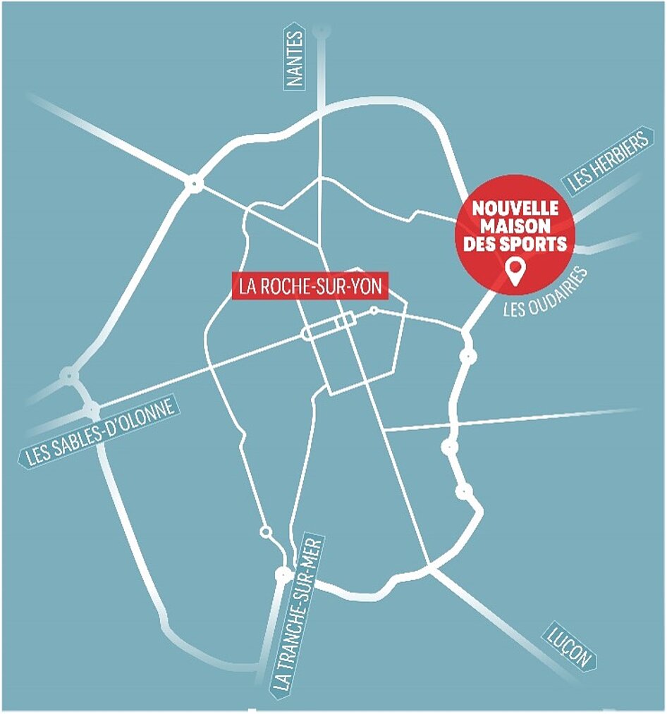 L'emplacement de la nouvelle Maison des Sports située aux Oudairies L'emplacement de la nouvelle Maison des Sports située aux Oudairies